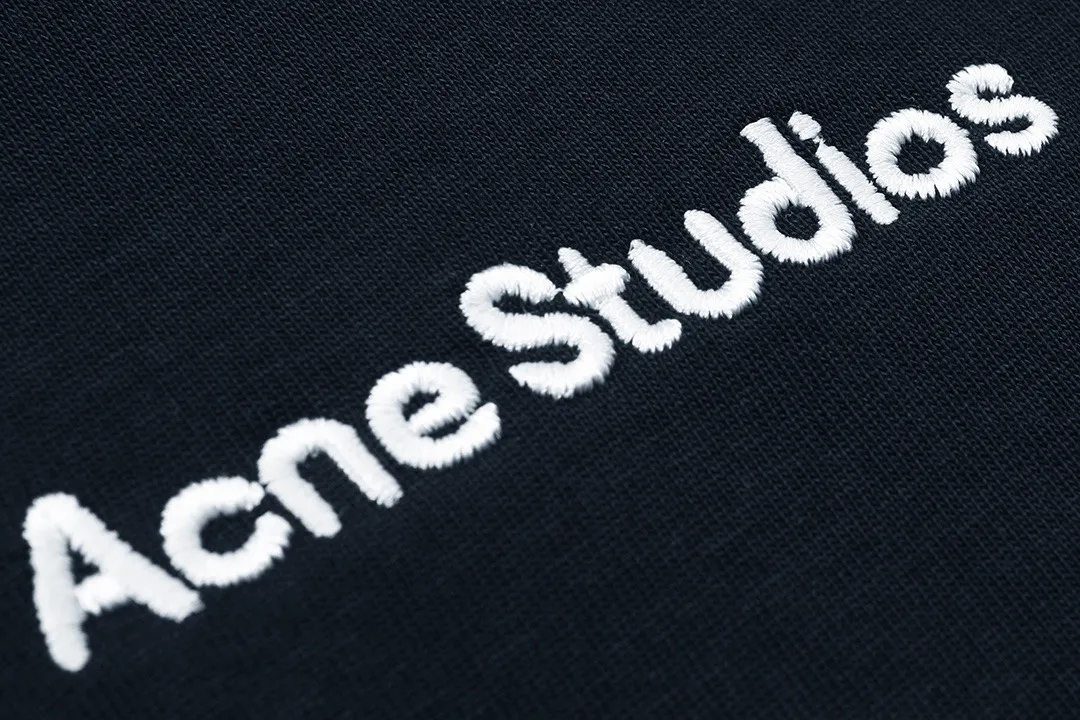 Acne Studios 2026 New Arrival logo Same Style t 100％ 32 ：Dark Blue Size：XS S M L